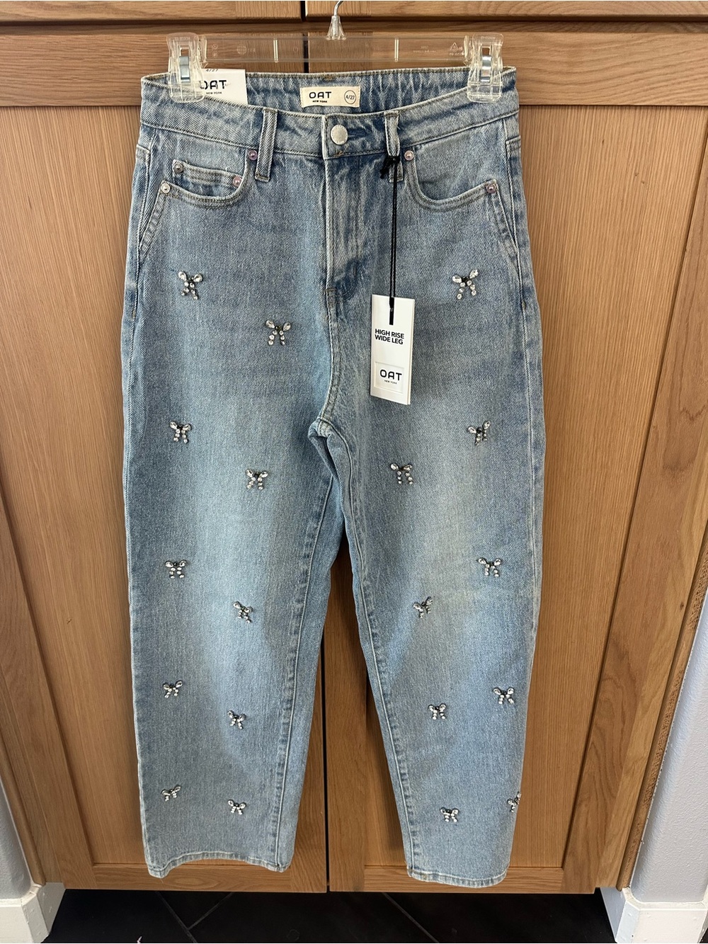 NWT Oat New York Embellished High-Rise Jeans